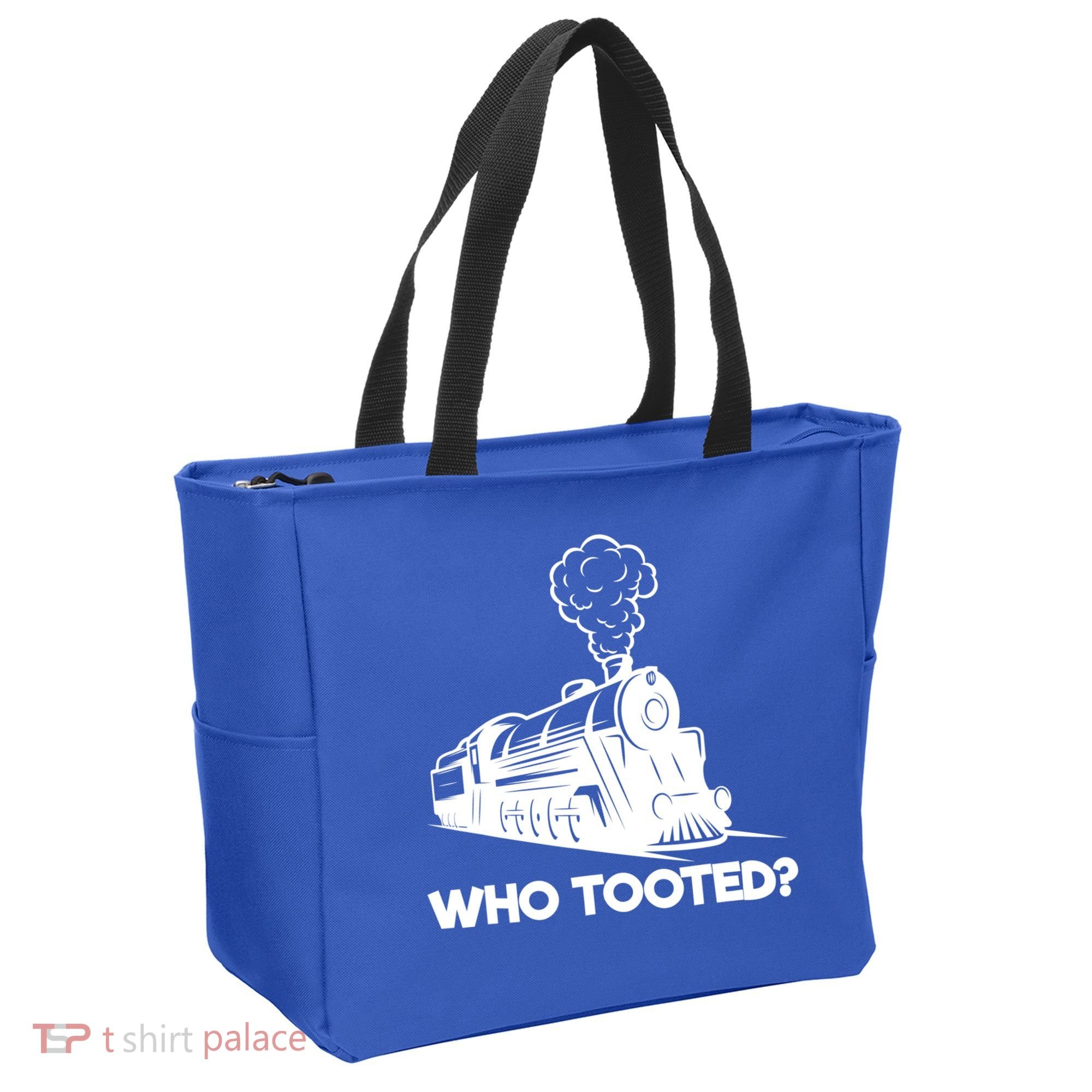Who Tooted Funny Train Lovers & Railroad Model Trains Tote Bag