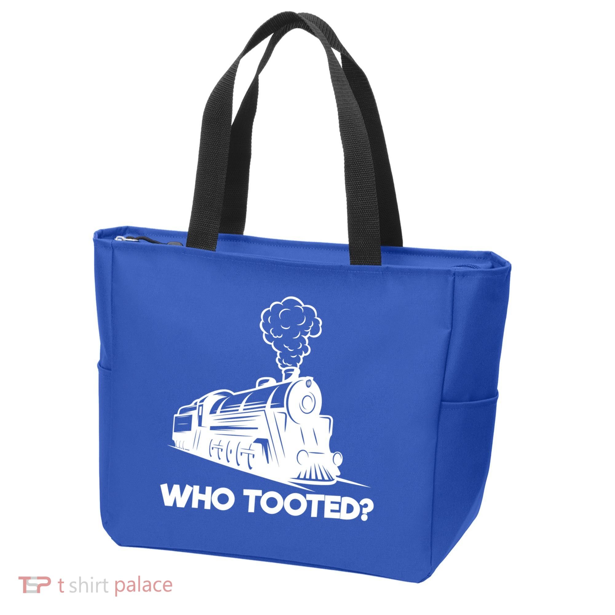 Who Tooted Funny Train Lovers & Railroad Model Trains Tote Bag