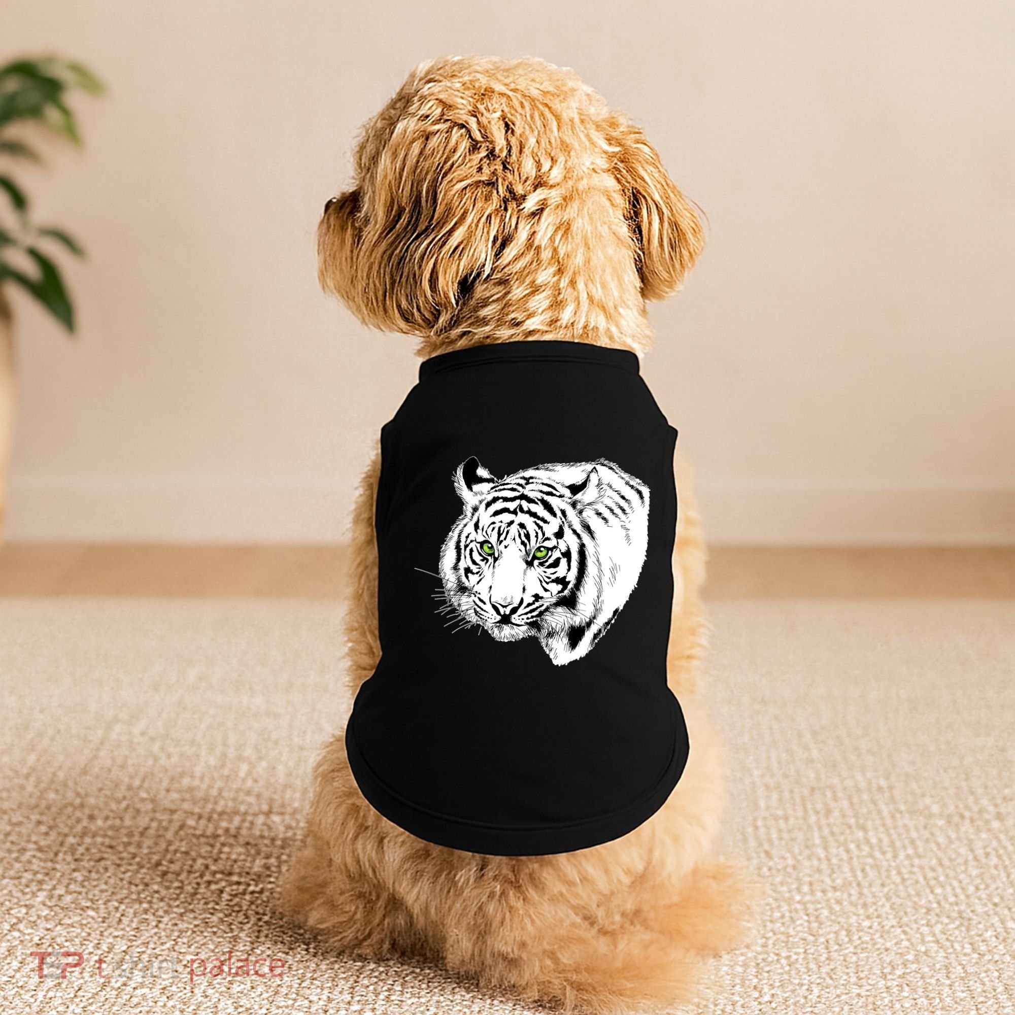 White Tiger Face Doggie Tank