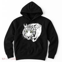 White Tiger Face Hoodie thumb 0