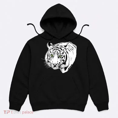 White Tiger Face Hoodie