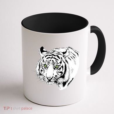 White Tiger Face Coffee Mug back