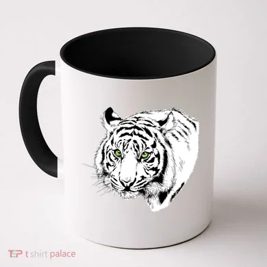 White Tiger Face Coffee Mug