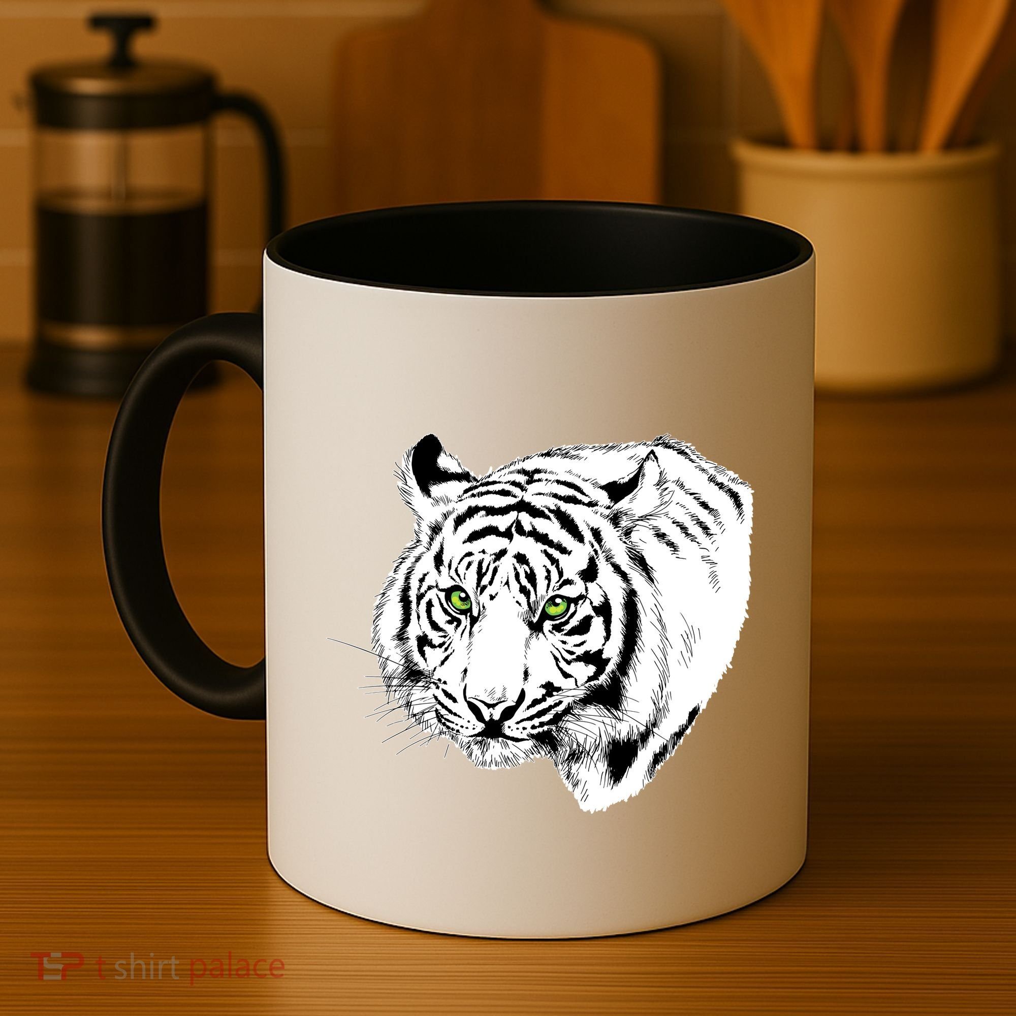 White Tiger Face Coffee Mug
