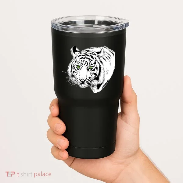 White Tiger Face Tumbler