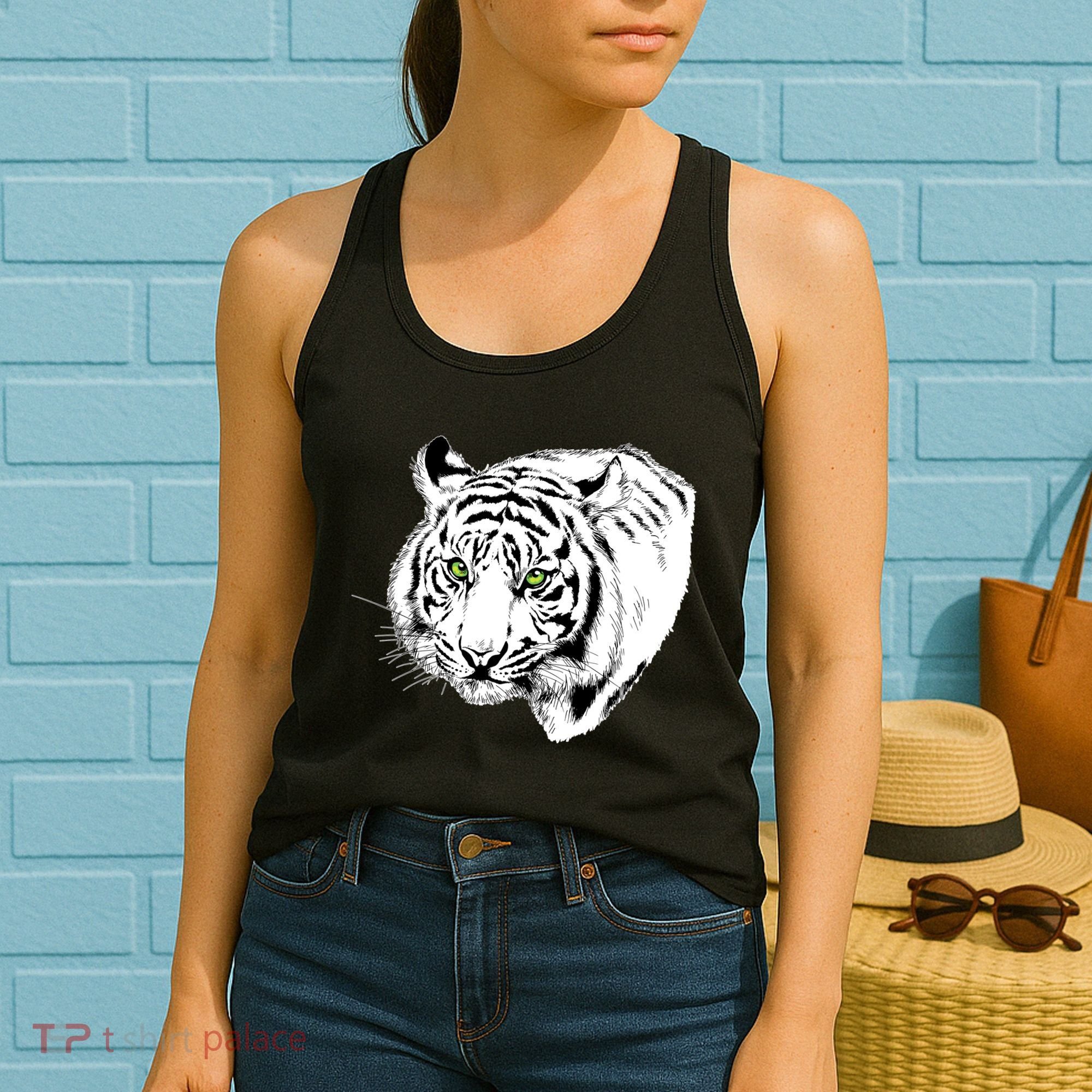 White Tiger Face Women's Tank Top
