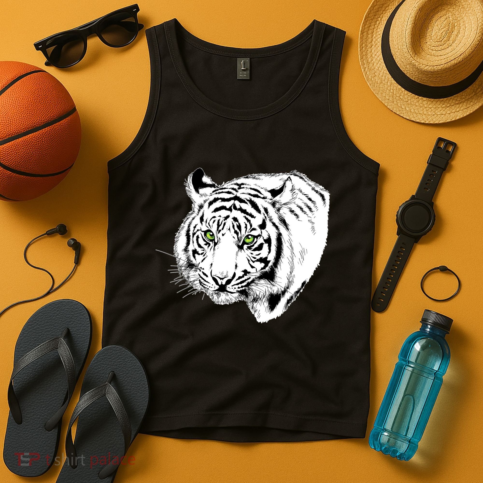 White Tiger Face Tank Top