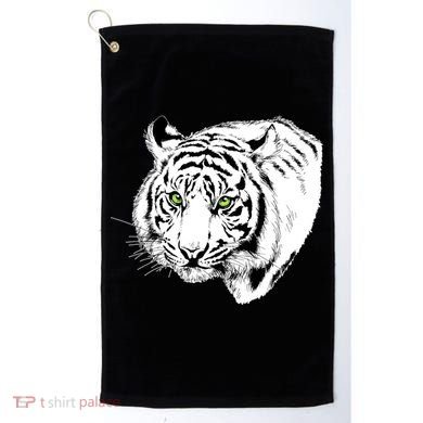 White Tiger Face Golf Towel