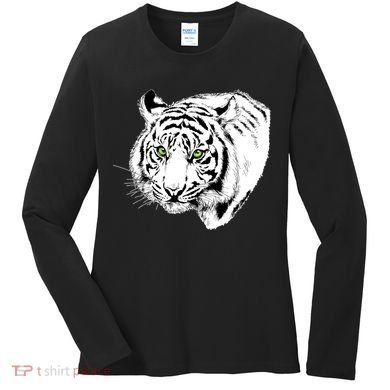 White Tiger Face Women's Long Sleeve Shirt