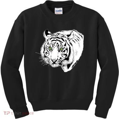 White Tiger Face Kids Sweatshirt
