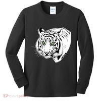 White Tiger Face Kids Long Sleeve Shirt thumb 0