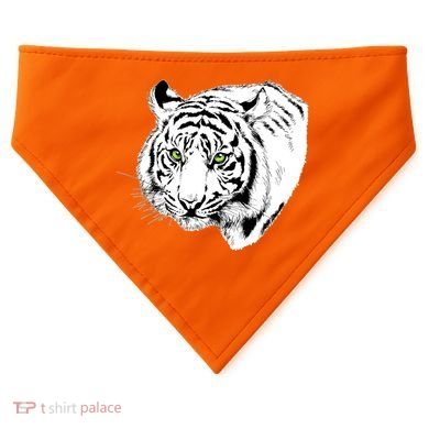 White Tiger Face USA-Made Doggie Bandana