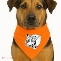 White Tiger Face USA-Made Doggie Bandana thumb 1