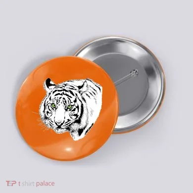 White Tiger Face Button