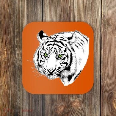 White Tiger Face Coaster