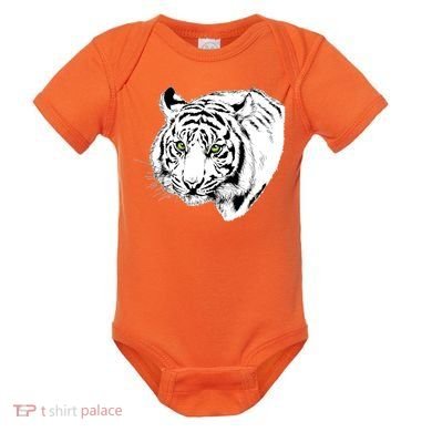 White Tiger Face Baby Bodysuit