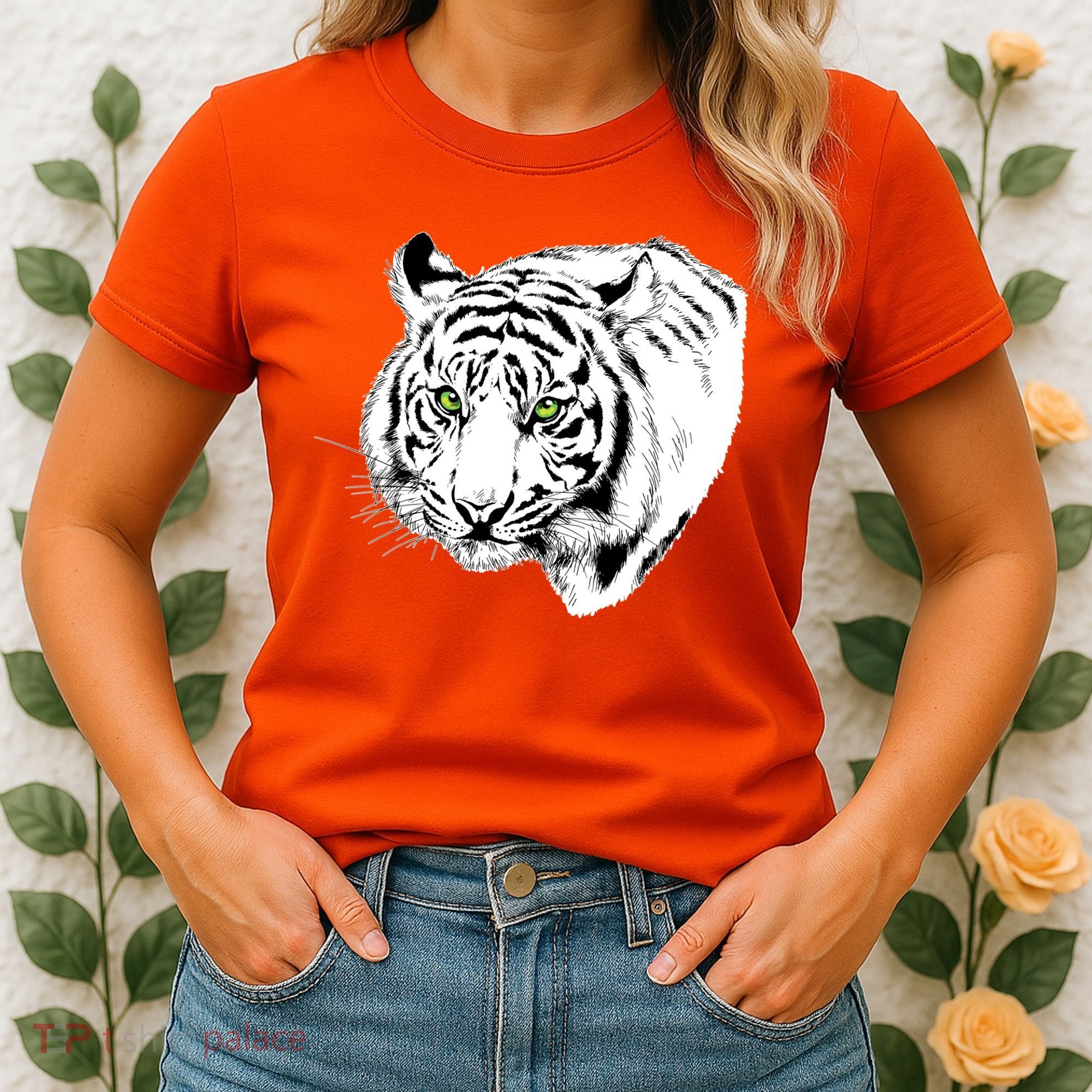 White Tiger Face Women's T-Shirt