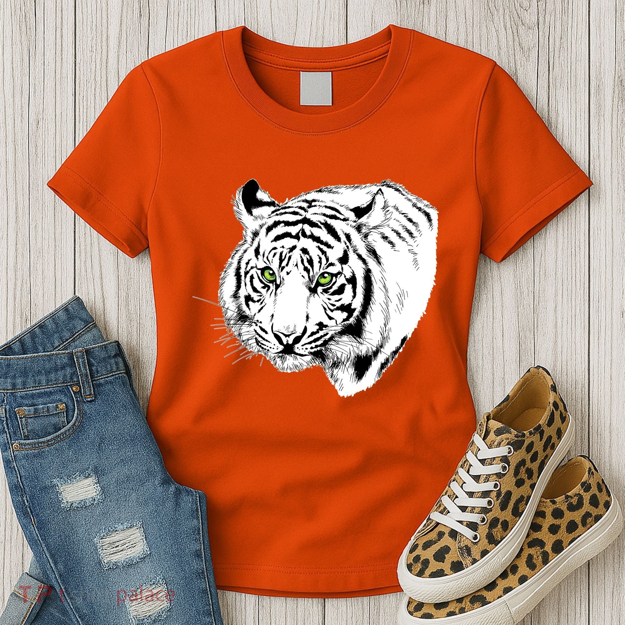 White Tiger Face Women's T-Shirt