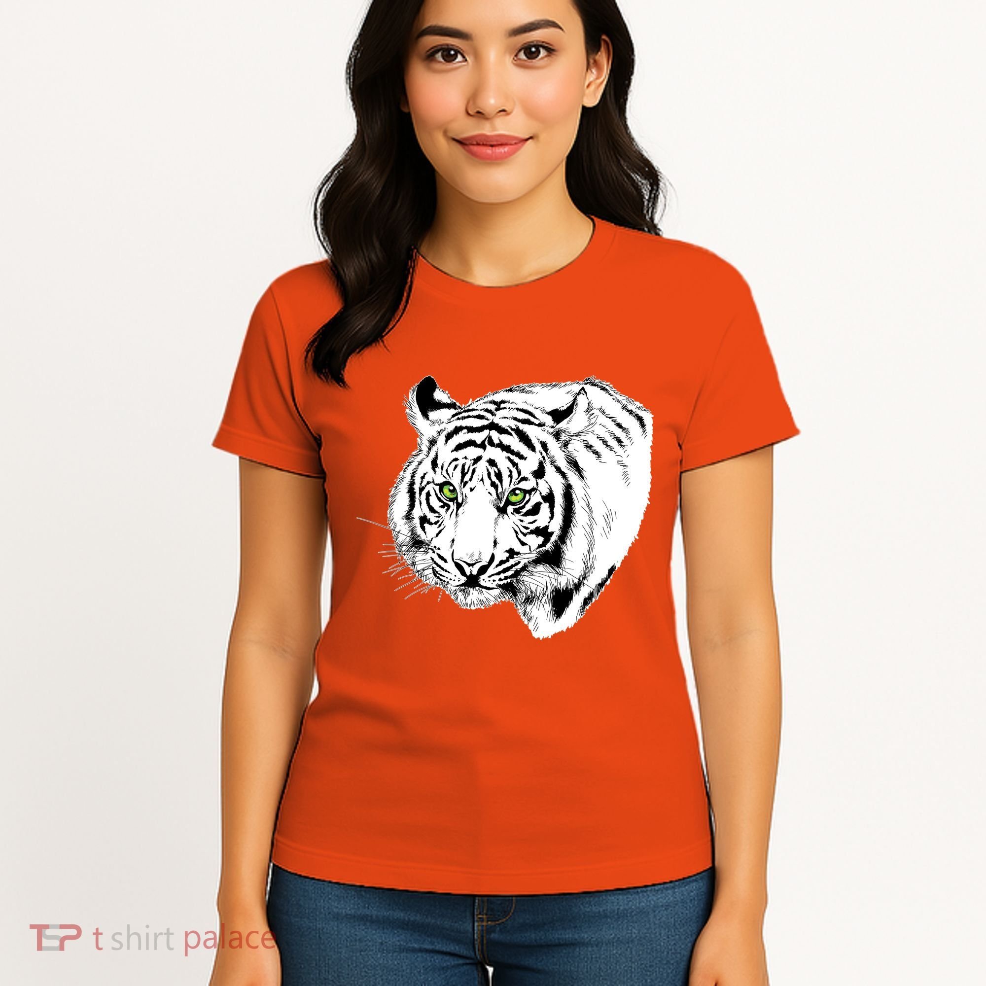 White Tiger Face Women's T-Shirt