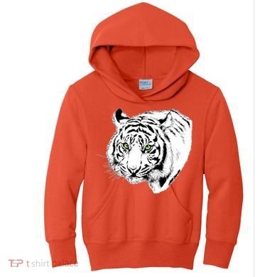 White Tiger Face Kids Hoodie