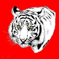 White Tiger Face Santa Hat thumb 1
