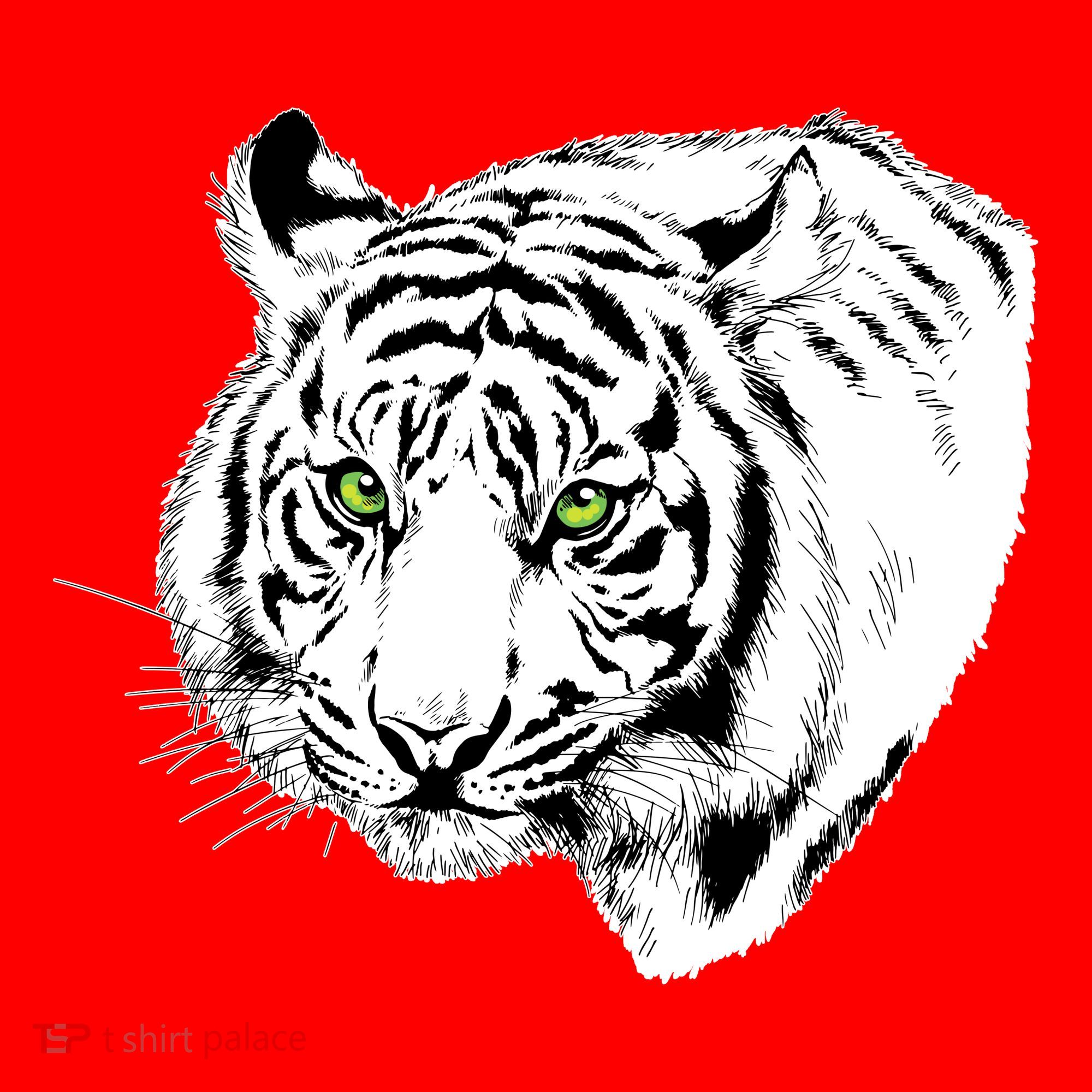 White Tiger Face Santa Hat