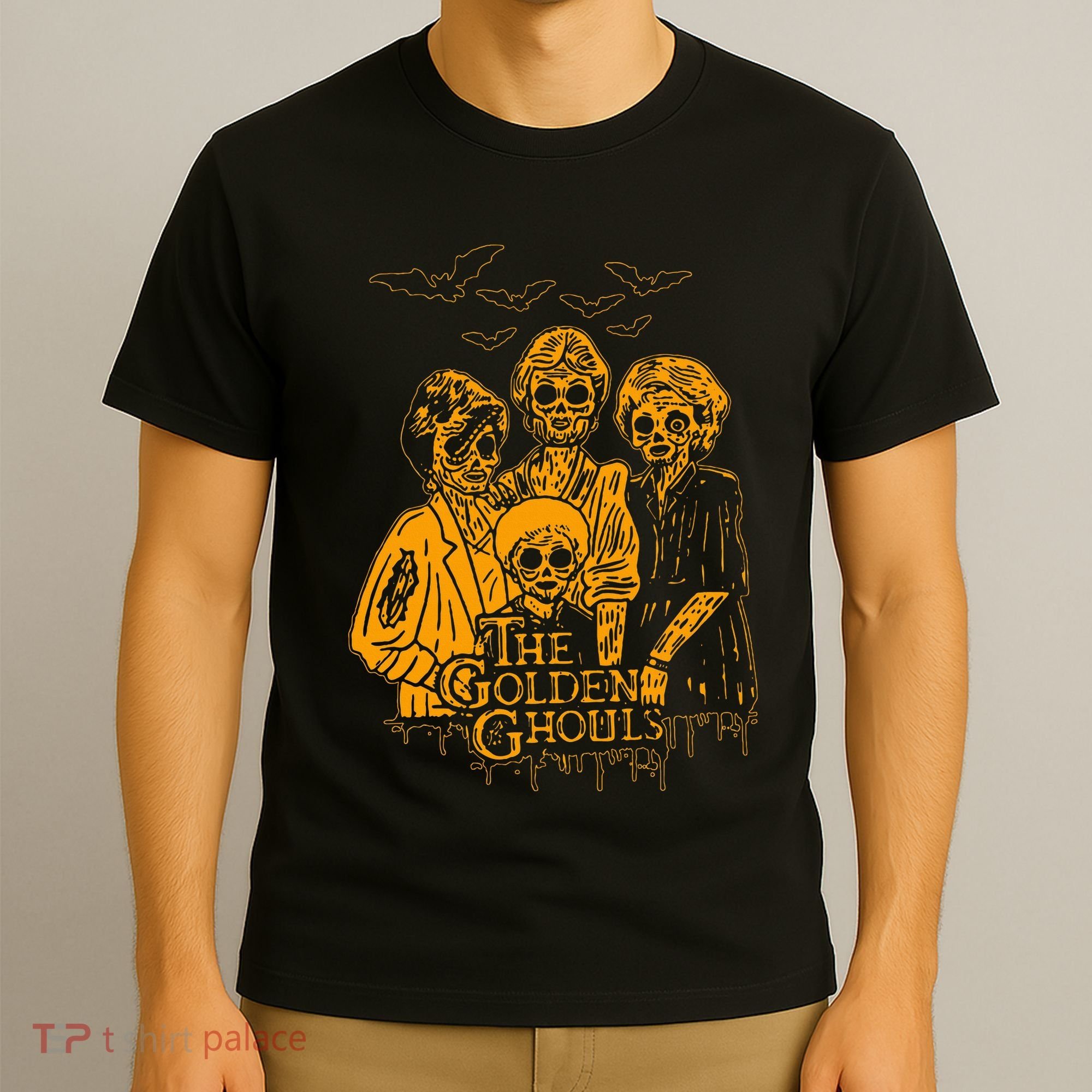 Women The Golden Ghouls Skeleton Bat Halloween Costumes T-Shirt