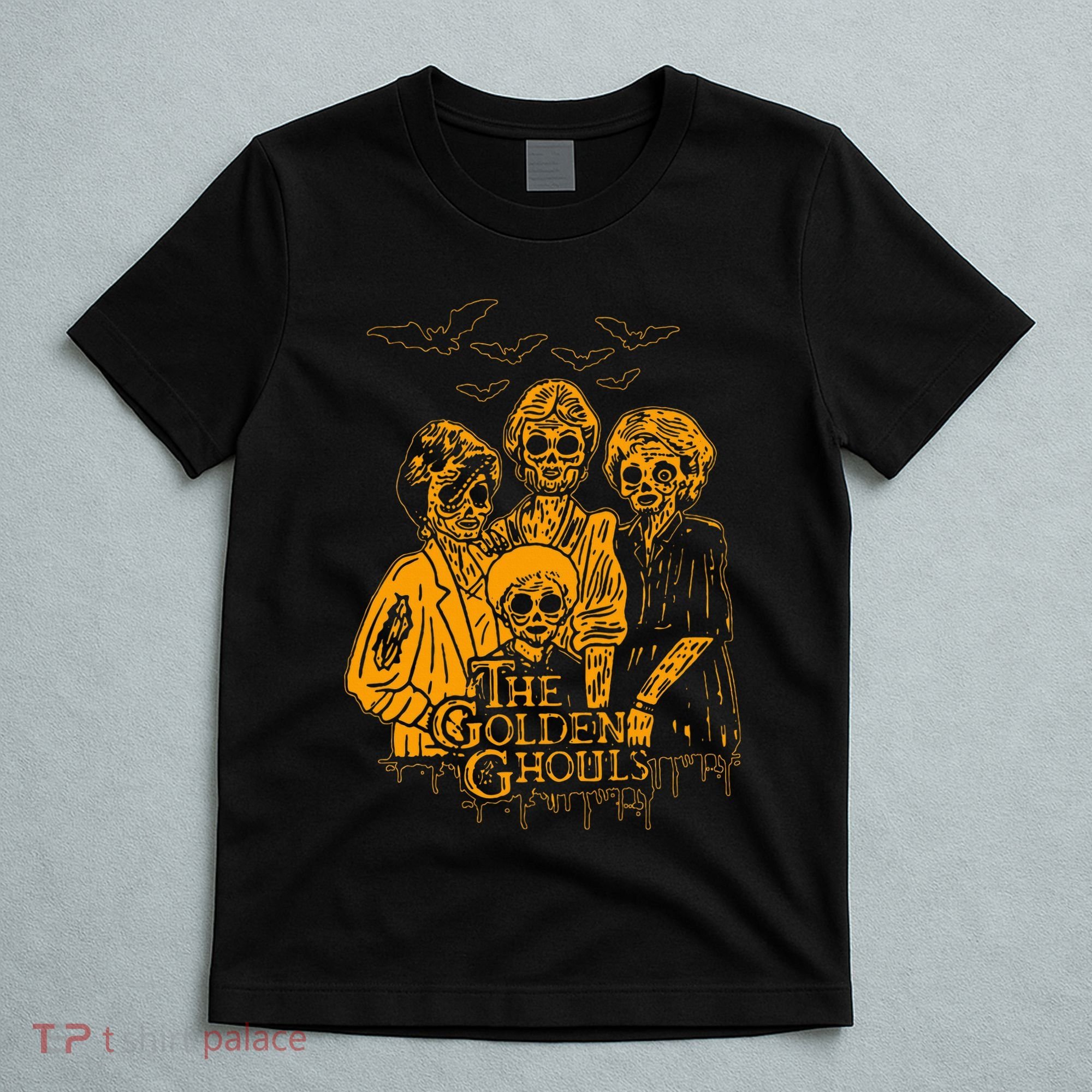 Women The Golden Ghouls Skeleton Bat Halloween Costumes T-Shirt