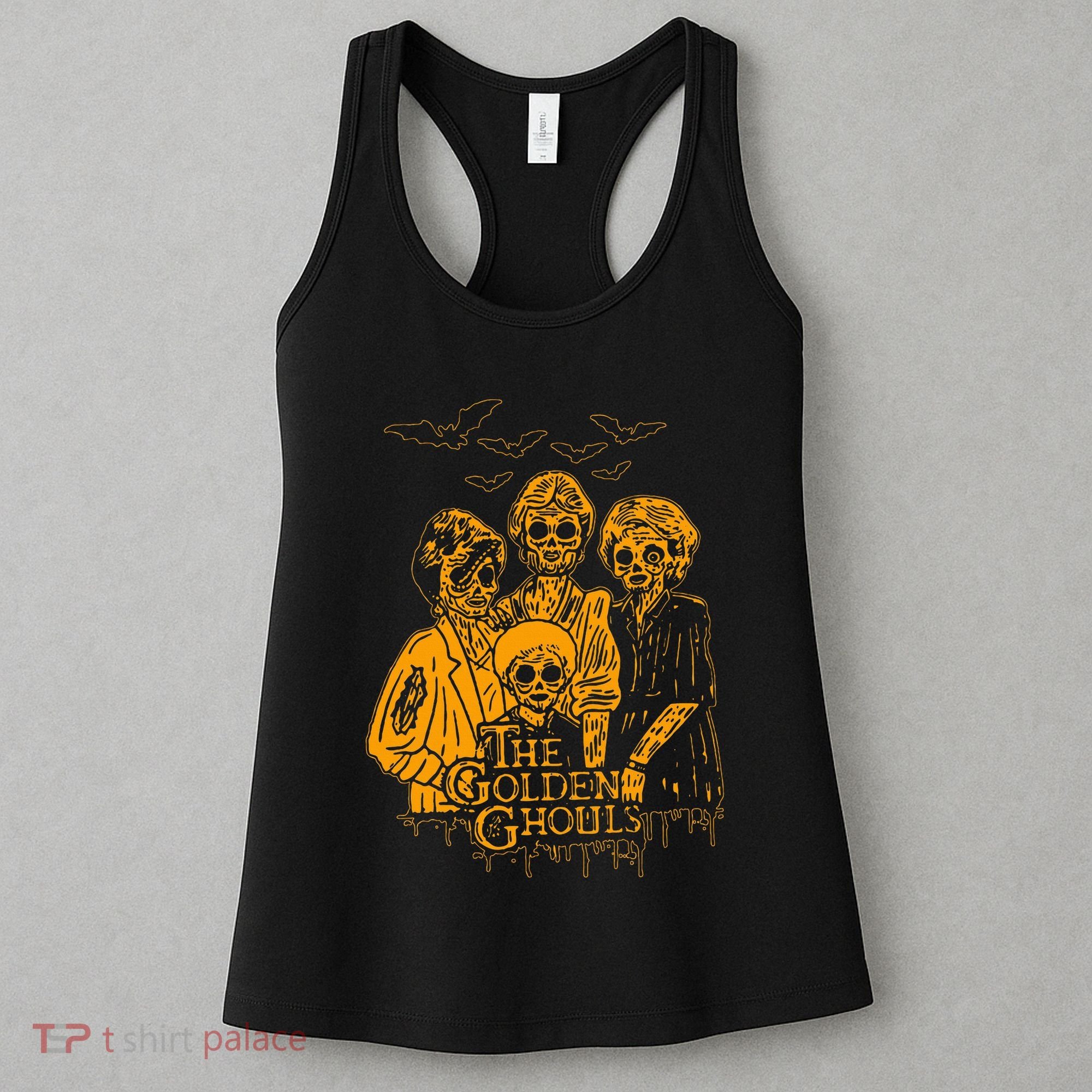 Women The Golden Ghouls Skeleton Bat Halloween Costumes Women's Tank Top