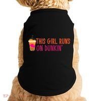Womens This Girl Runs On Dunkin' Funny Essential Doggie Tank thumb 0