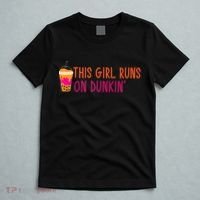 Womens This Girl Runs On Dunkin' Funny Essential T-Shirt thumb 5