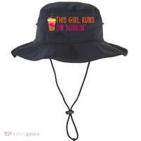 Womens This Girl Runs On Dunkin' Funny Essential Bucket Hat thumb 0