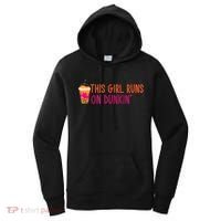 Womens This Girl Runs On Dunkin' Funny Essential Women's Hoodie thumb 0