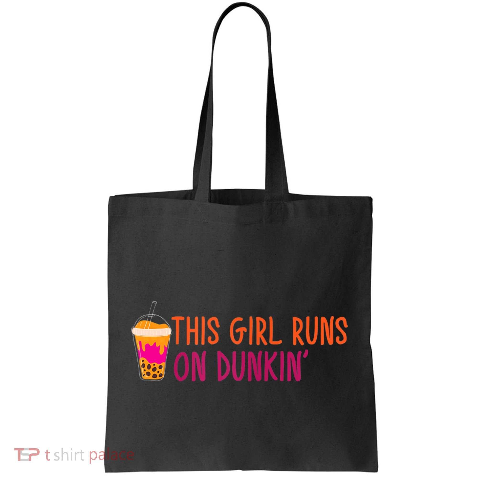 Womens This Girl Runs On Dunkin' Funny Essential Tote Bag