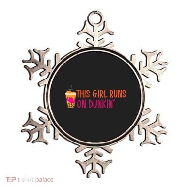 Womens This Girl Runs On Dunkin' Funny Essential Ornament