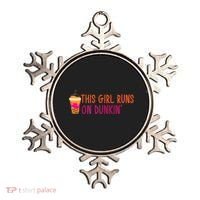 Womens This Girl Runs On Dunkin' Funny Essential Ornament thumb 0