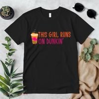 Womens This Girl Runs On Dunkin' Funny Essential Premium T-Shirt thumb 2