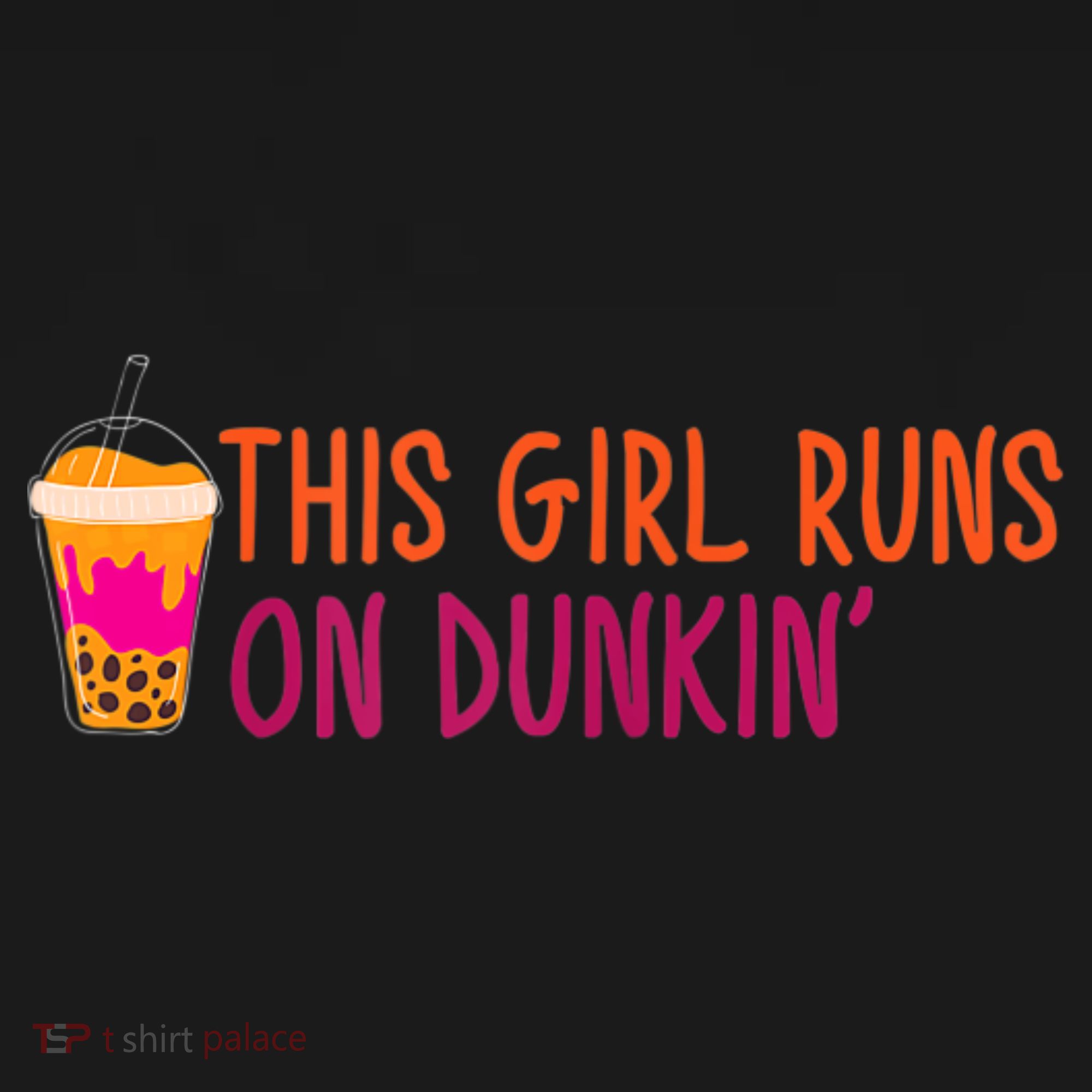 Womens This Girl Runs On Dunkin' Funny Essential Tall Sweatshirt
