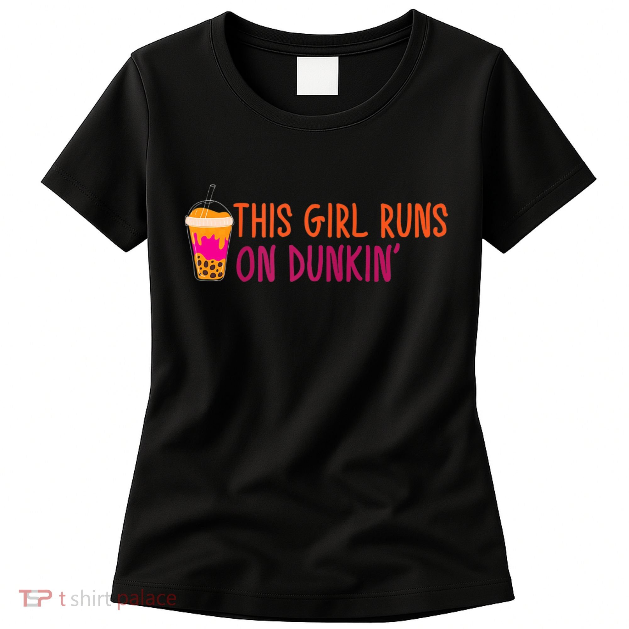 Womens This Girl Runs On Dunkin' Funny Essential Women's T-Shirt