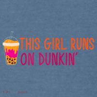 Womens This Girl Runs On Dunkin' Funny Essential Comfort Colors Garment-Dyed Hooded Sweatshirt thumb 2