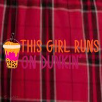 Womens This Girl Runs On Dunkin' Funny Essential Men's Flannel Plaid Pajama Pants thumb 2