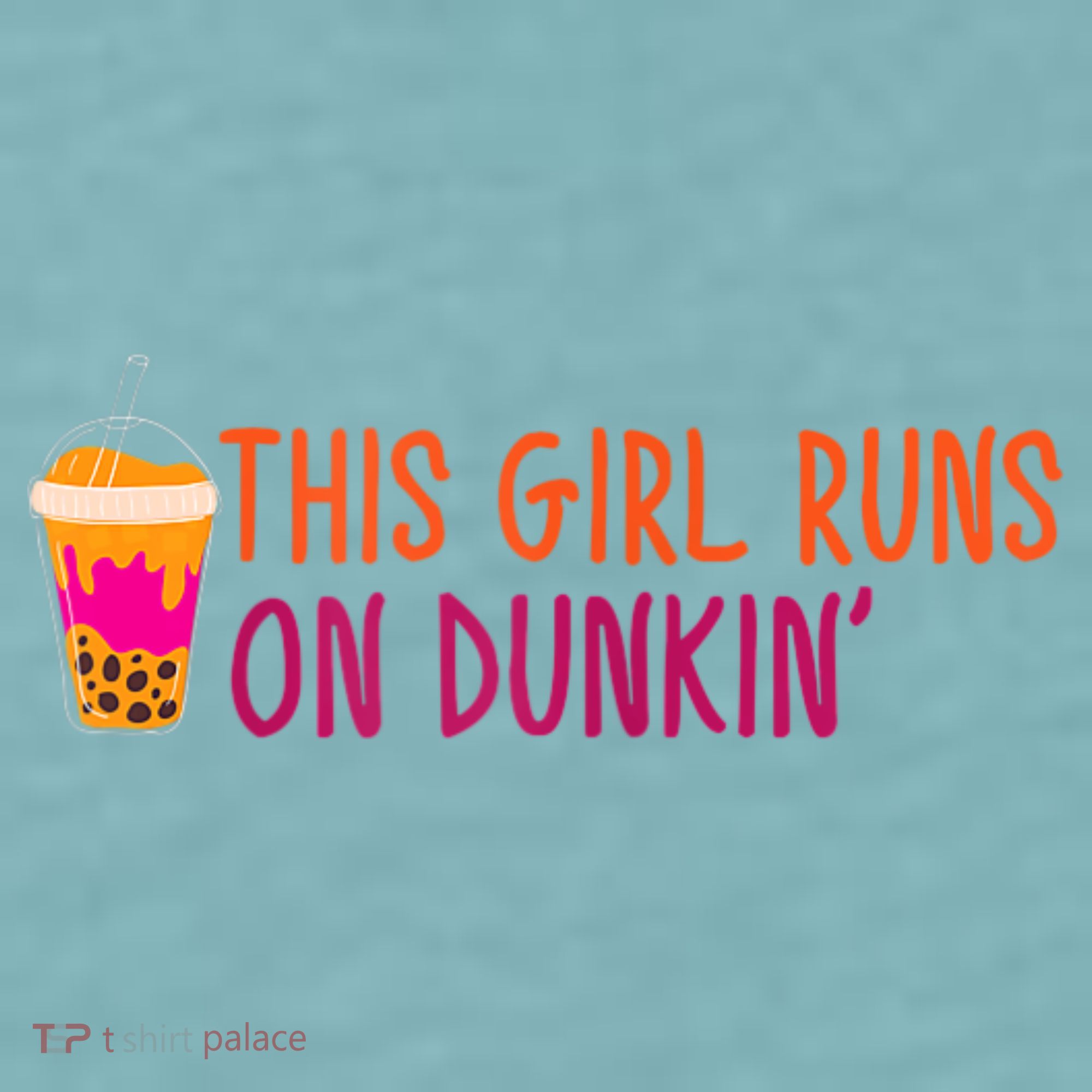 Womens This Girl Runs On Dunkin' Funny Essential Sueded Cloud Jersey T-Shirt