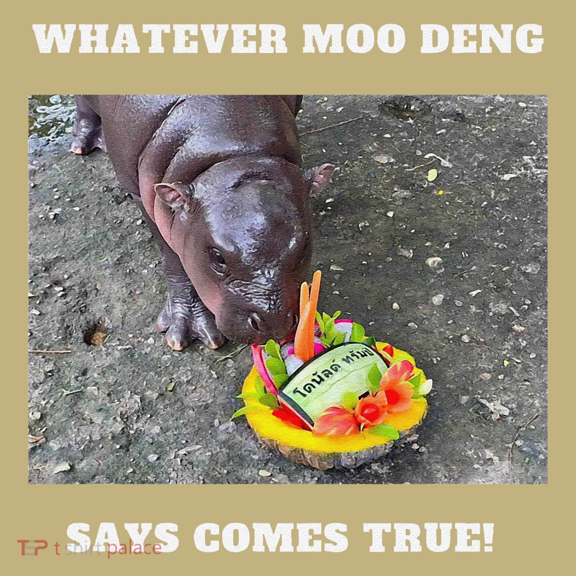 Won Thank God Trump Hippo Moo Deng Prediction Greatest Kids T-Shirt