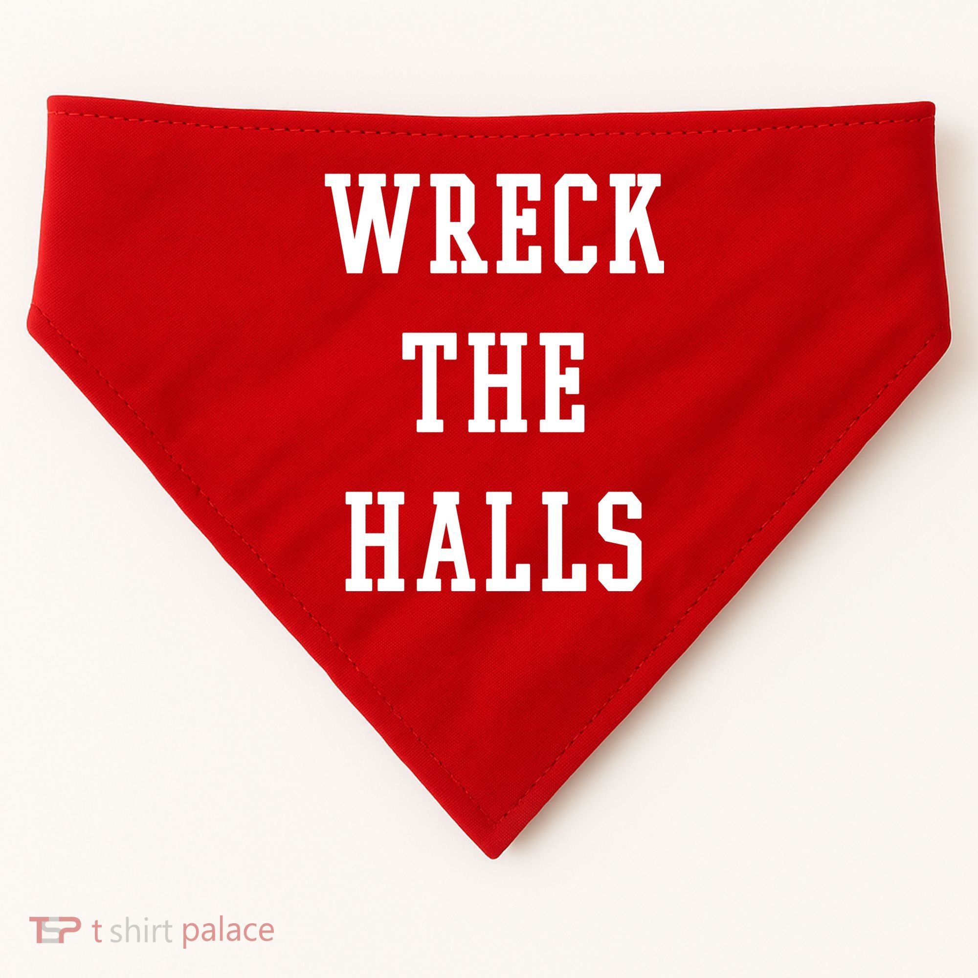 Wreck The Halls Christmas Holiday USA-Made Doggie Bandana