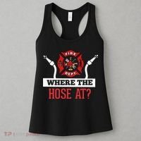 Where The Hose At Funny Firefighter Women's Tank Top thumb 3