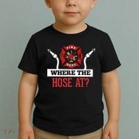 Where The Hose At Funny Firefighter Toddler T-Shirt thumb 2