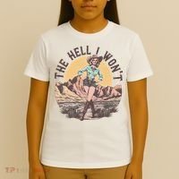 Western The Hell I Wont Cowgirl Country Music T-Shirt thumb 4