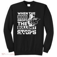 When The Hood Drops Funny Welder Gift Pipeliner Welding Sweatshirt thumb 0