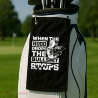 When The Hood Drops Funny Welder Gift Pipeliner Welding Golf Towel thumb 2