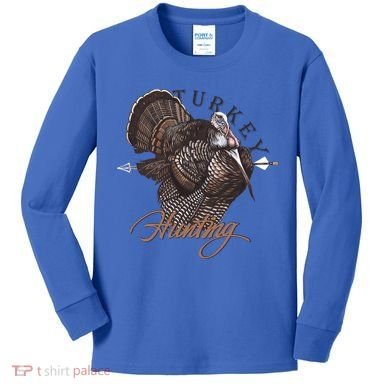 Wild Turkey Hunting Gift Kids Long Sleeve Shirt